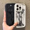 INS Роскошный Чехол для Телефона Темный Ангел Для iPhone 11 12 13 14 15 16 Pro Max X XR XS Max 7 8 Plus Ударопрочный Мягкий ТПУ Задняя Крышка Y2k