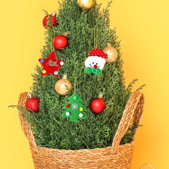 5 шт. подвеска на рождественскую елку плюшевый мини Санта олень елка звезда декор для дома рождественский подвесной аксессуар для праздничной елки домашний декор