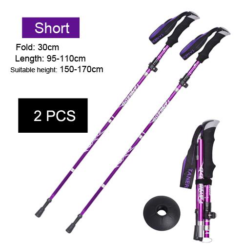 2 шт./лот, 5 секций, уличные складные треккинговые палки, портативная походная трость для скандинавских пожилых людей, телескопическая клубная палка, легко помещается в сумку