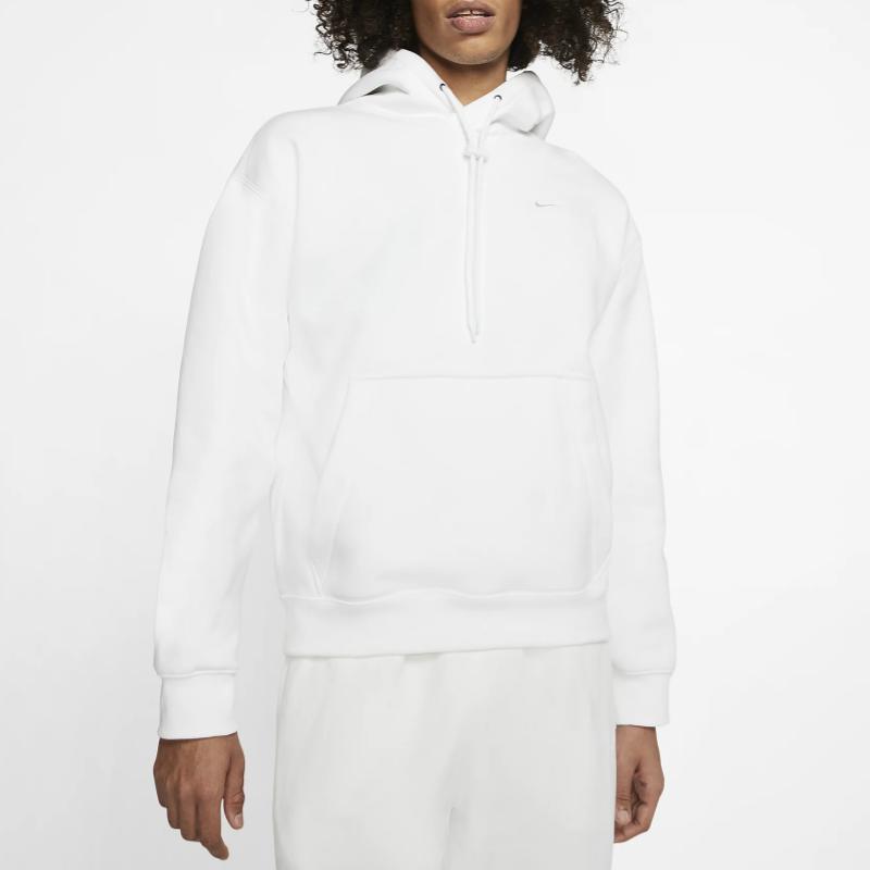 Nike Мужская флисовая толстовка с капюшоном на шнурке, белая CD6393-100
