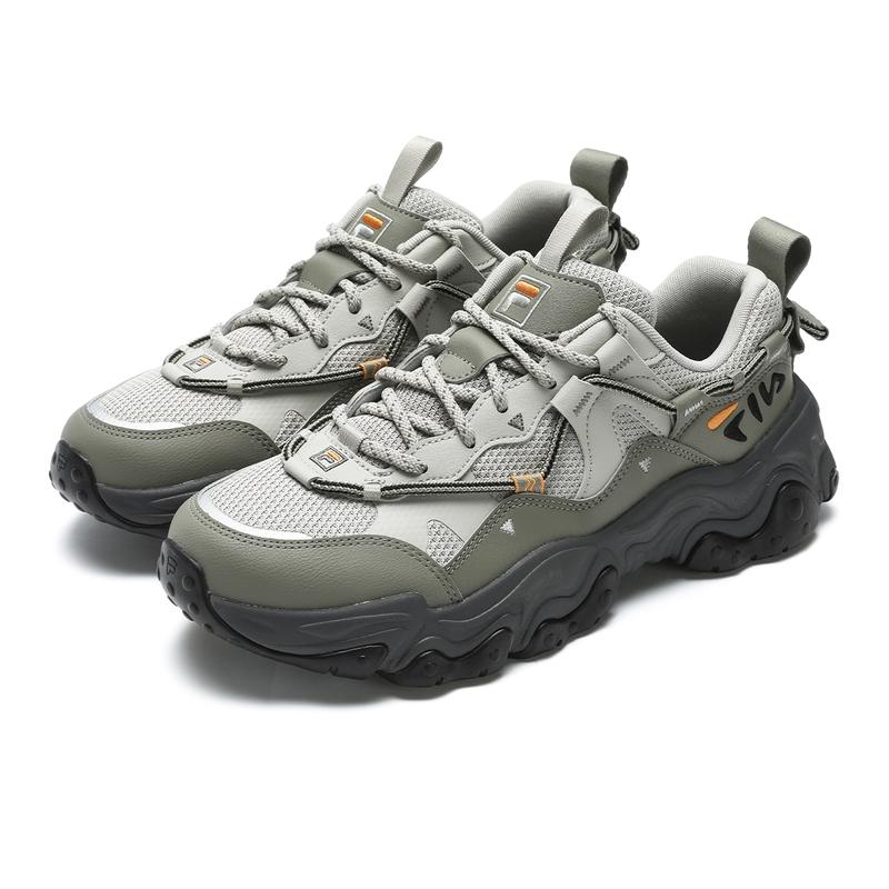 Fila Fluid 5 Серия «Кошачья лапка» Удобные кроссовки с низким верхом Мужские кроссовки Серо-зеленые F12M442115FAB