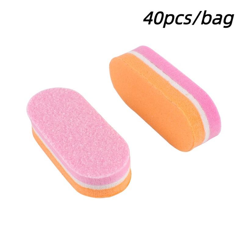 40 шт. двухцветные мини-пилочки для ногтей с губкой, буферный блок, полировка, шлифовка ногтей, пилочка для педикюра, маникюра, инструменты