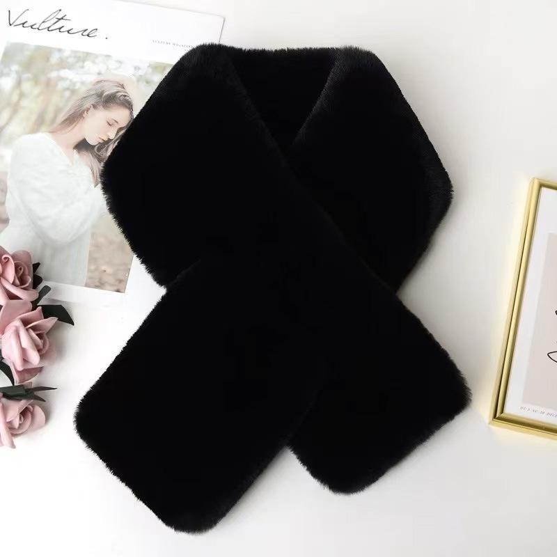 Soft Plush Scarf: Faux Rex Rabbit Fur, Double-Sided, Thick & Warm Winter Neck Warmer