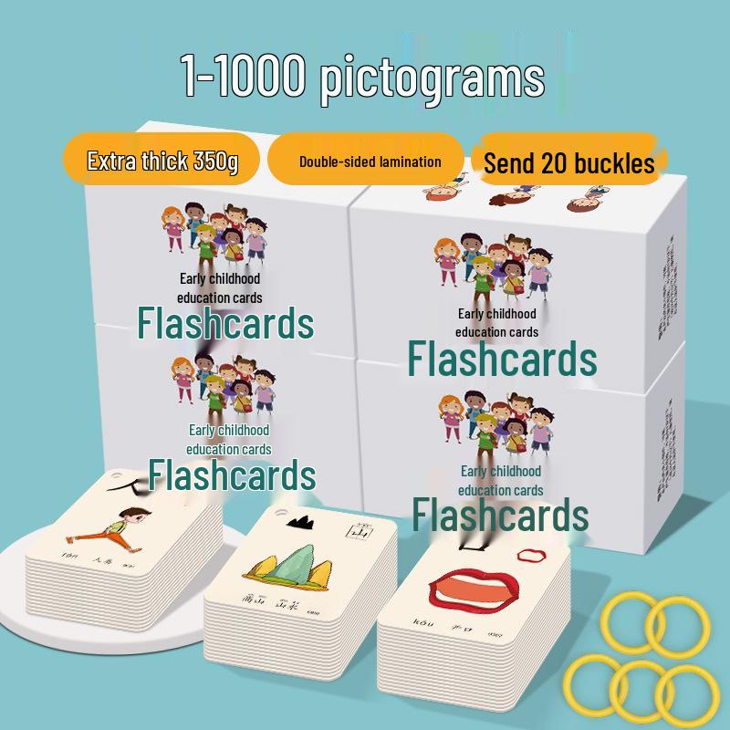 Kindergarten Literacy Cards: 3000 Words - Baby Word Recognition Chart & Pictographic Reading for Chinese Characters