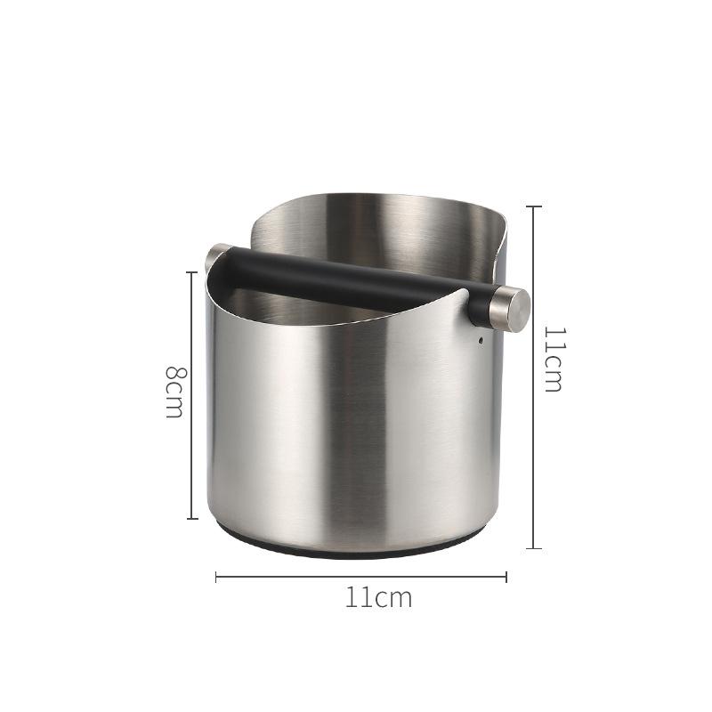 Espresso Knock Box Barista Style Stainless Steel Coffee Grounds Knock Box With Removable Knock Bar and Non-Slip Rubber Base