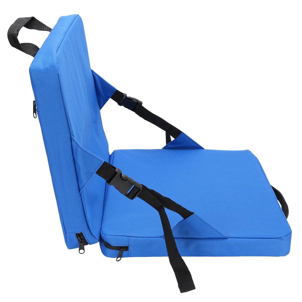 Folding Stadium Seat Cushion with Back Support Portable Handle Bleacher Cushion for Outdoor Black