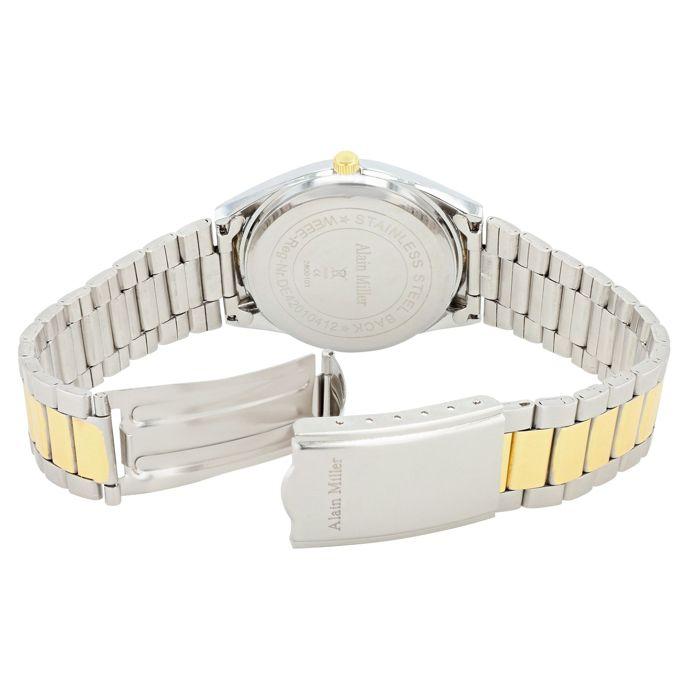 Montre - Alain Miller - Boîtier 36,5 mm - Cadran bleu - Bracelet métal bicolore