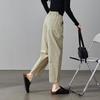 Minimalist commuting casual harem pants for women in spring 2026, fashionable, loose and versatile, slimming and sickle shaped nine inch pants