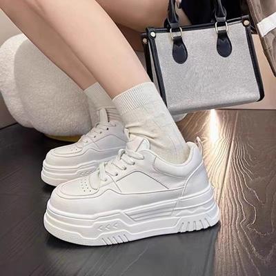 Весна/Осень Новые Модные Повседневные Спортивные Туфли на Толстой Подошве с Круглым Носком на Шнуровке, Дышащие, Удобные, Нескользящие, Студенческие Туфли для Ходьбы