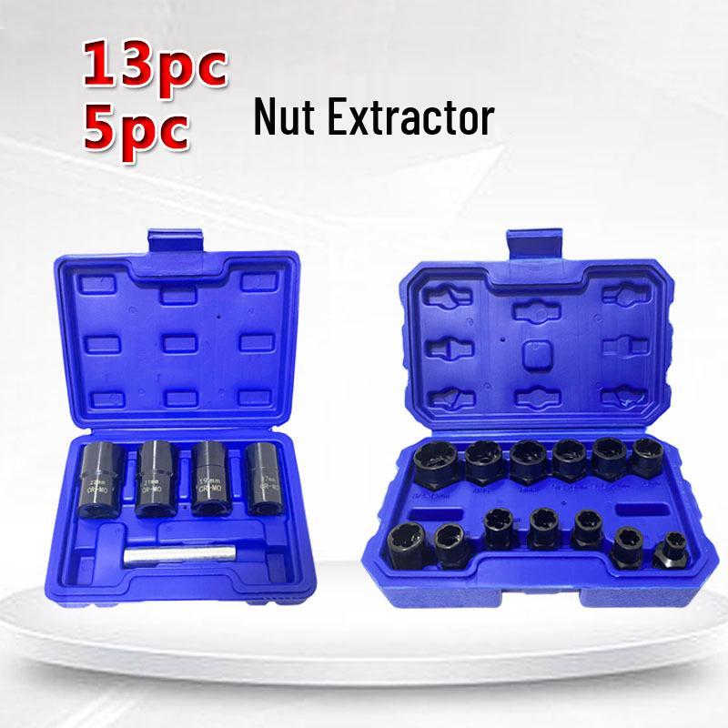 Special Offer: 5-Piece & 13-Piece Nut Extractor Sets, Chrome Molybdenum Steel, Forged for Durability