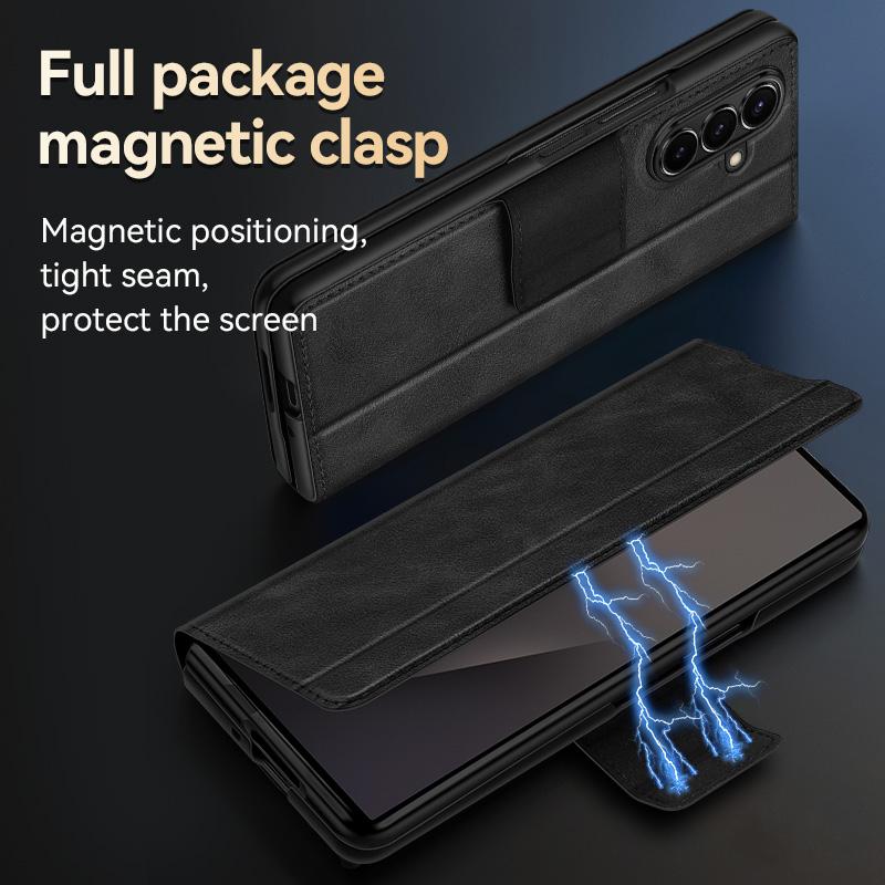 For Samsung Galaxy Z Fold7 5G SULADA All-inclusive Magnetic Snap Flip Leather Phone Case