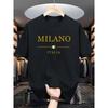 New Arrival Mens Clothes Tee Shirt Homme Graphic T-Shirts Men Tshirt for Men Ropa Hombre MILANO ITALIA Pattern Printed 25854