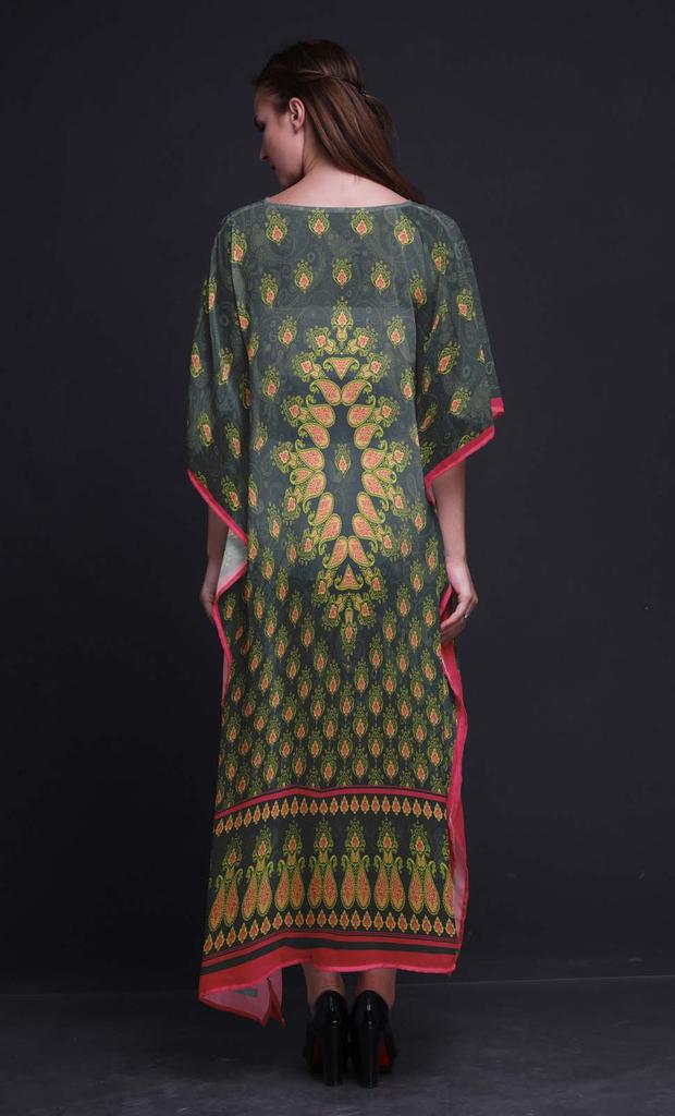 Phagun Floral & Paisley Ladies Kaftan Holiday Loungewear Maxi Dress Beach