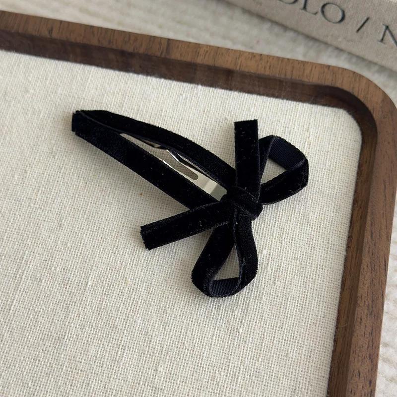 Ретро Классика Бархатные Вырезанные Банты Заколки для Волос Осень/Зима Однотонные Заколки Зажим для Челки для Женщин Девушек Милые Заколки Головной Убор
