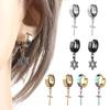 1Pc Punk Gothic Piercing Stainless Steel Ear Stud Earrings Cross Stars Dangle Pendant