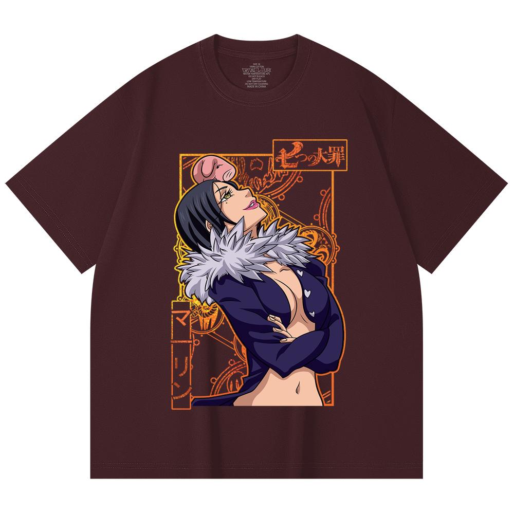 230 Gsm 100% Cotton Seven Deadly Sins V9 Merlin Print Unisex Heavy Cotton T Shirt