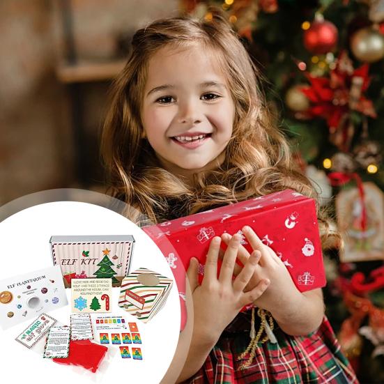 Набор подарочных коробок к Рождеству, Рождественский тематический узор, 27-дневный обратный отсчет, Яркая атмосфера, Рождественская коробка