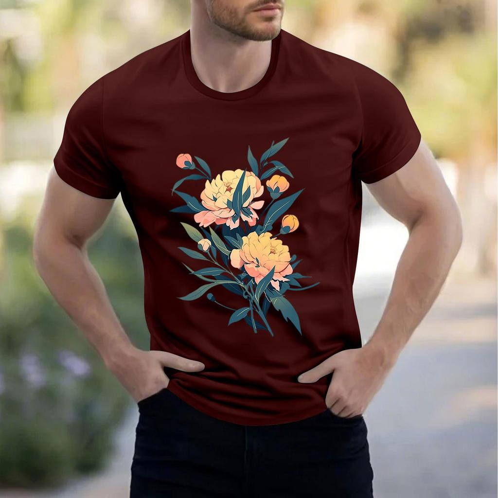 Men's Stand Collar Short Sleeve Shirt Loose Leisure Holiday Shirt Man