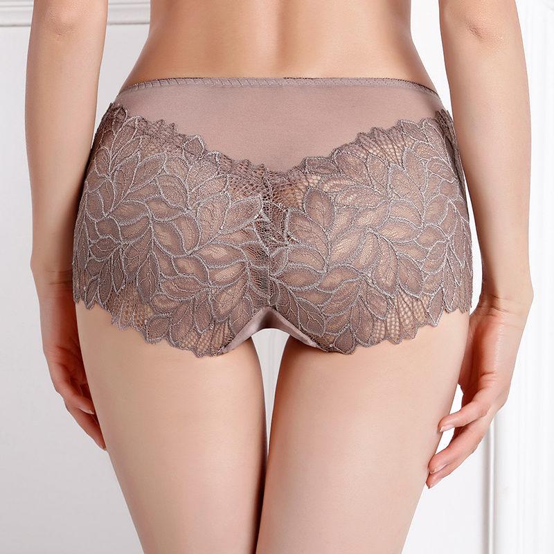 Large Size Panties Sexy Lace Women's Hollow Out Underpants High Waist Cotton Crotch Briefs Boyshorts for 100kg