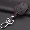 Jingyuqin Remote 2 Buttons Leather Car Key Case Cover Holder For Ssangyong Actyon Kyron Rexton Keychain