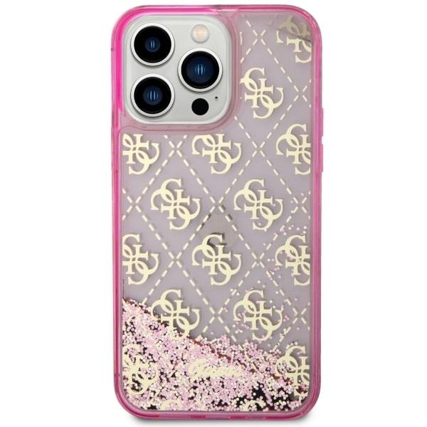 Etui do iPhone 14 Pro Guess Liquid Glitter 4G Różowy