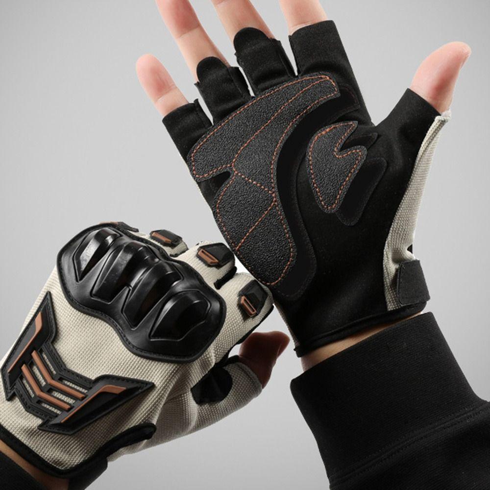 1 Pair Anti-fall Motorcycle Gloves Half Finger Driving Gloves New Cycling Gloves for Men and Women