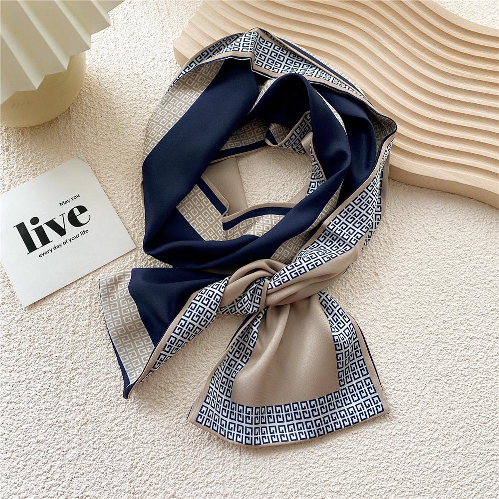 New Scarves Silk Scarves Women'S Spring And Autumn Season Long Decorative Professional Scarves Summer Thin Styles Paired With Shirts Stylish