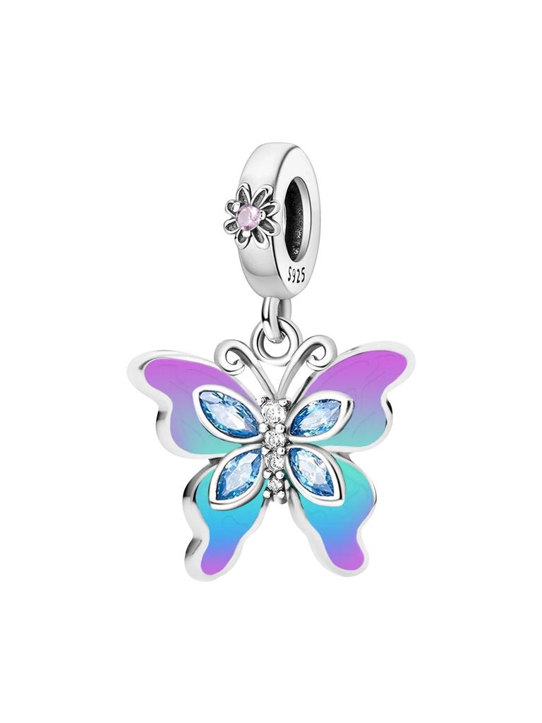 Медь Букет цветов Бабочка Любовь Сердце Шармы Бусина Сделай сам Браслет Браслет Изготовление Подарок Высокое Качество Изысканные Ювелирные Изделия