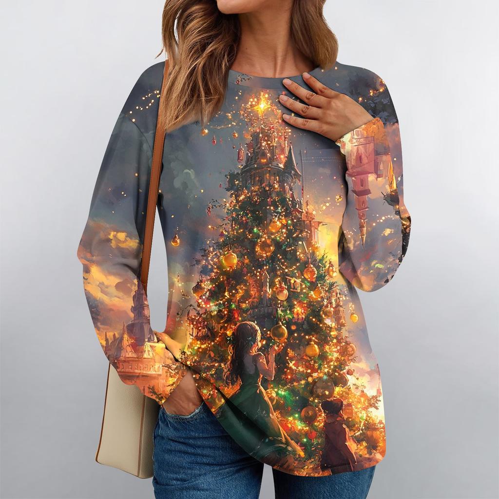 Женские рубашки с длинным рукавом, топы свободного покроя с круглым вырезом, повседневные осенние модные футболки, блузки с карманами, одежда