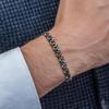 Hip Hop Elastic Beaded Non-Fading Men Bracelet Simple Black Stone Irregular Bracelet Simple Party Jewelry Accessories
