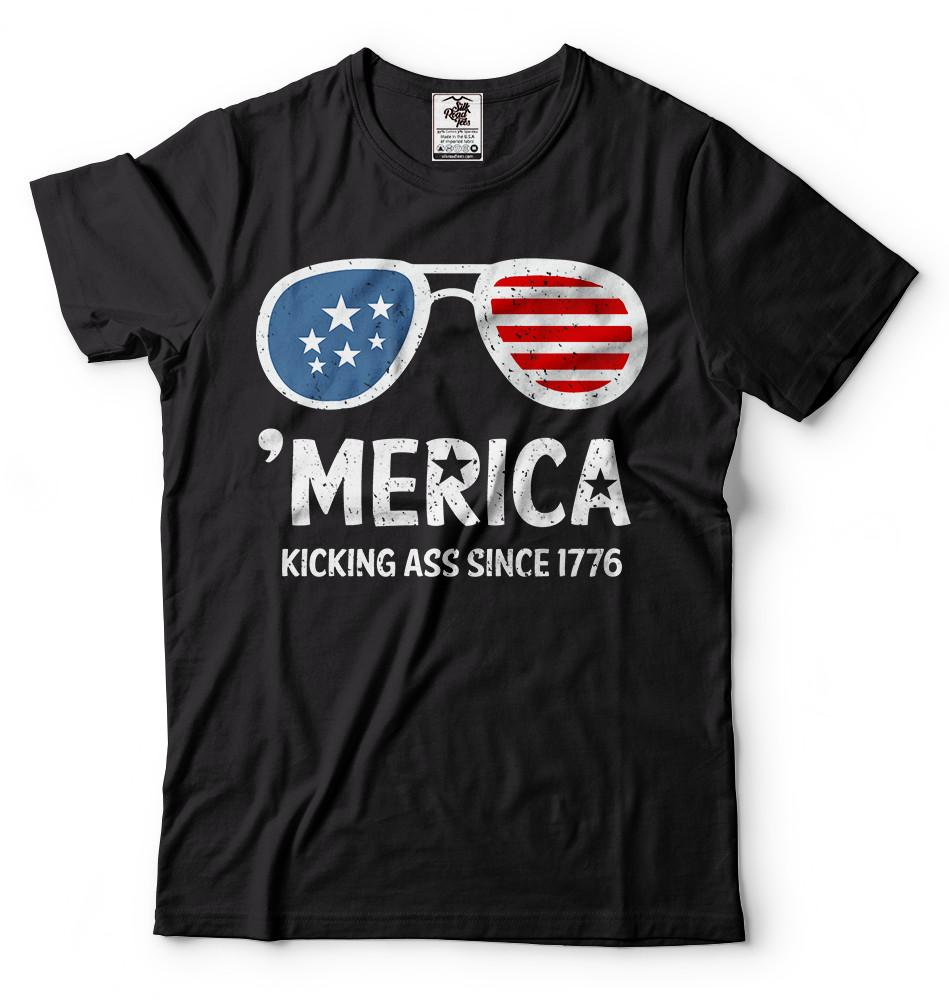 4th of July T-shirt USA kicking ass since 1776 Independence Day Shirt America T