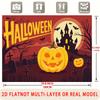 Party Backdrop Halloween Castle Flat Pumpkin Spooky Multi Layered Celebrations Celebration Photo Booth Front Door Decor