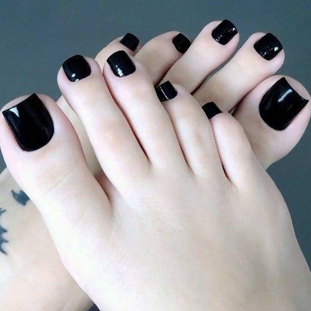 96/144/288 Pcs Full Cover False Toenail Tips Short Square Foot Nail Art Tips  Foot Extension