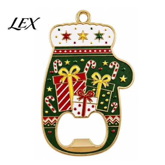 Cute Glove Shape Party Favors Christmas Bottle Opener, Remover with Magnetic Backing, Holiday Kitchen Gadget Accessories Durable Zinc Alloy