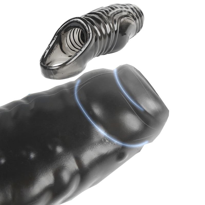 Reusable Penis Sleeve Glans Penis Enlarger Extender Delay Ejaculation Cock Ring Sex Toys for Men Couples