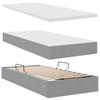 LED Storage Bed with Mattress Light Grey 90 x 190 cm Fabric