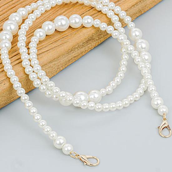 Цепочка для сумки Ремешок Цепочка для сумки из искусственного жемчуга Замена с металлическими пряжками Цепочка для сумки через плечо для дам Сумка-тоут