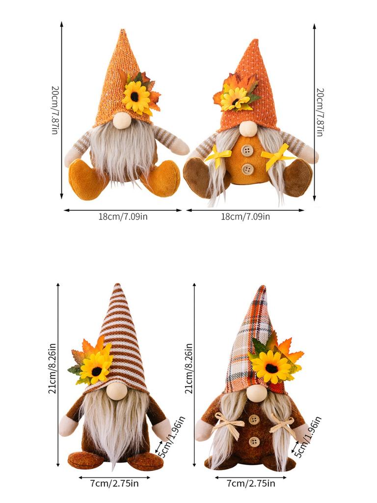 1 Piece of Thanksgiving Decoration Bedroom No Face Doll Goblin Harvest Festival Sunflower Maple Leaf Rudolf Dwarf Wall Decor