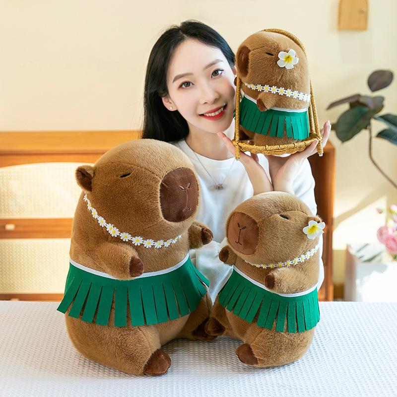New Summer Hula Skirt Capybara Plush Toy Doll Ugly Cute Beach Skirt Kapibara Doll Gift