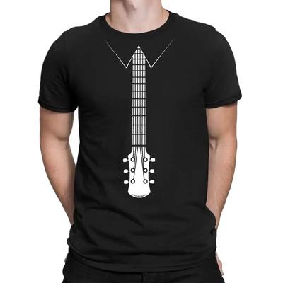 Unisexs Quality T Shirt White Guitar Tie Music Bass Electric Acoustic InstruUnisext