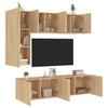 VidaXL TV Wall Units 5 Pcs Sonoma Oak Engineered Wood 3216466