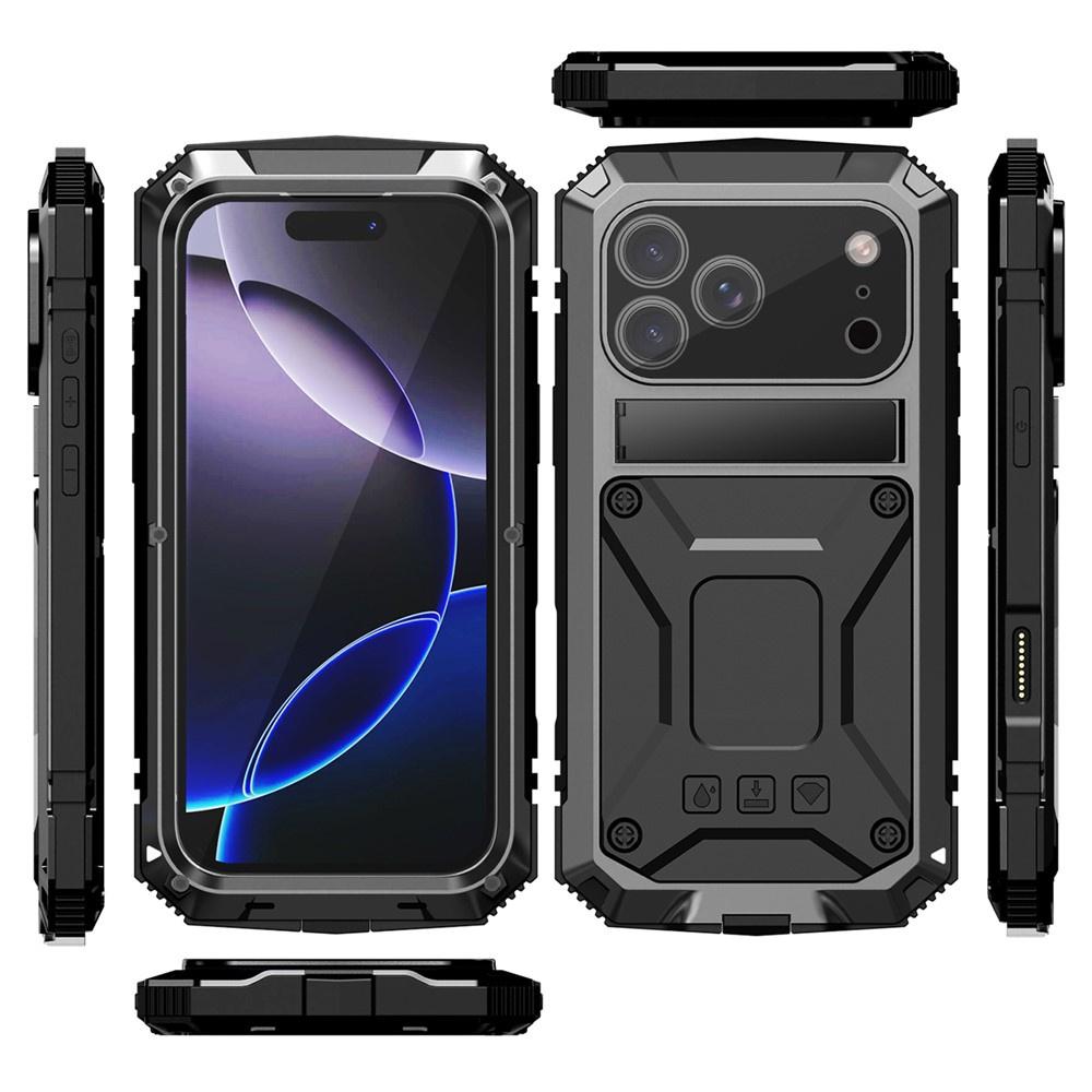 R-JUST iPhone 17 Pro Max Case with Built-in Screen Protection - Black