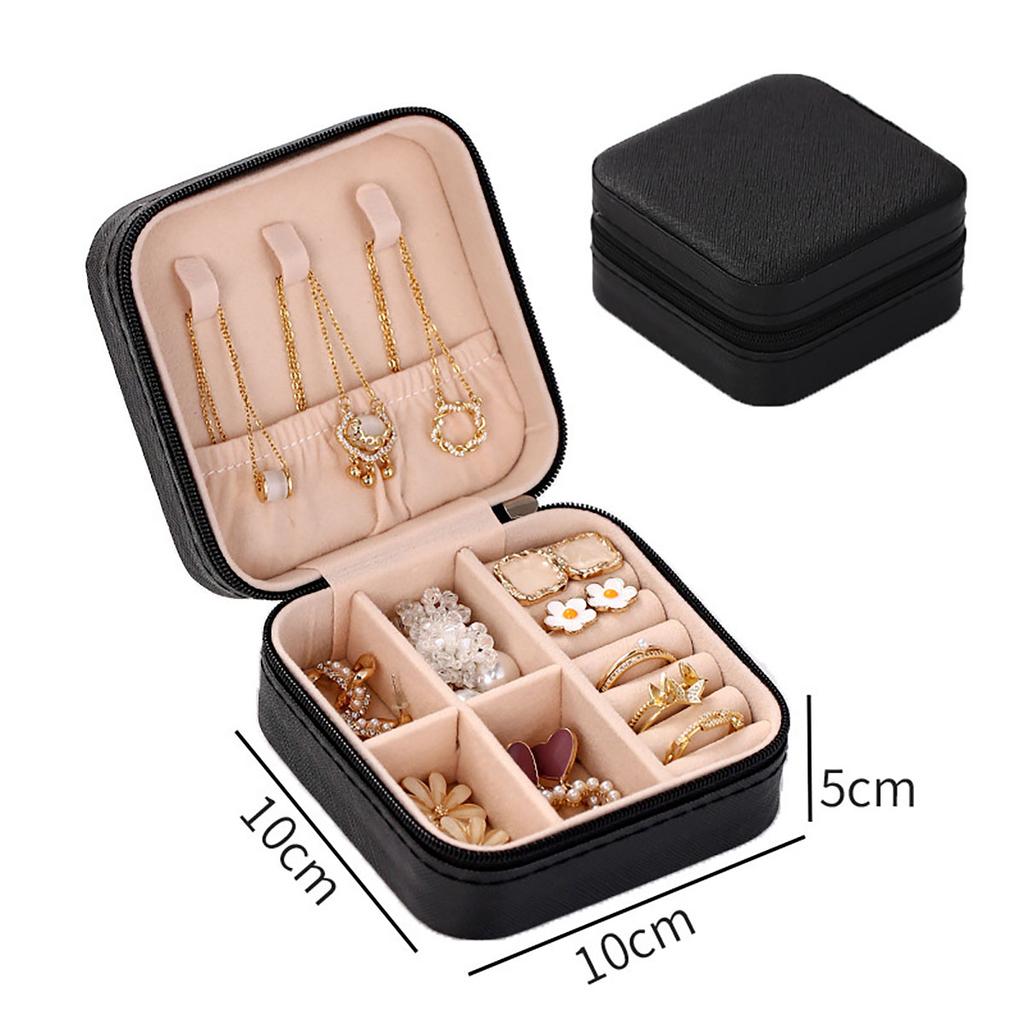 Мини-коробка для хранения ювелирных изделий, портативный домашний дорожный чехол для сережек и ожерелья для женщин, органайзер для колец, витрина из искусственной кожи