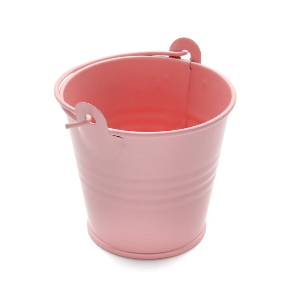 Однотонное мини-ведро, железная корзина для хранения, аксессуары для кукольного домика, домашний сад