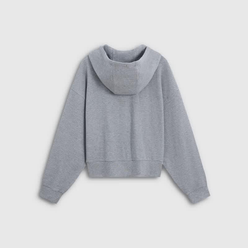 Gap Женский hooded кардиган из вафельного трикотажа с жаккардовым узором и логотипом