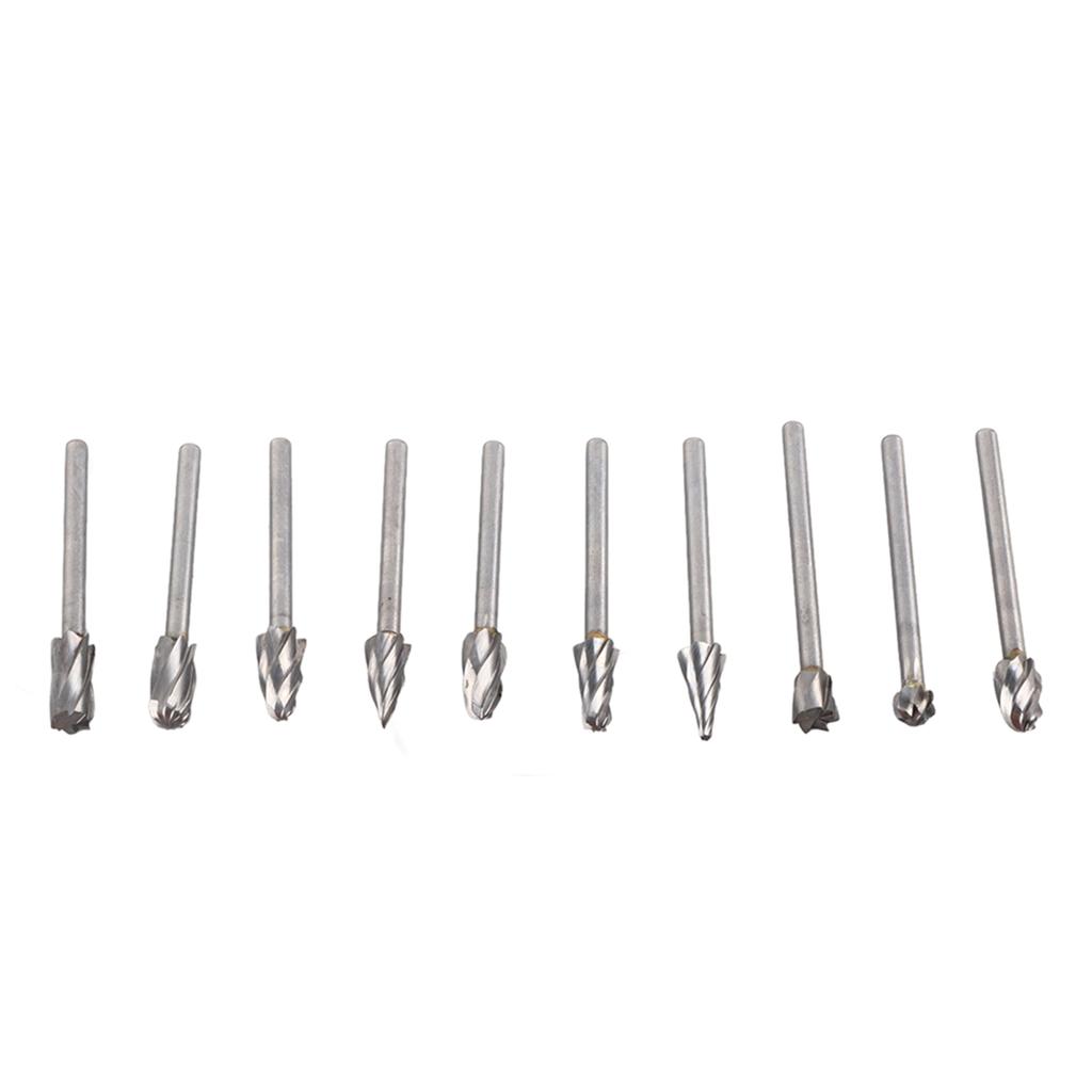 10Pcs Carbide Burr Set Alloy Tungsten Steel High Hardness Wide Application for Dremel Wood Carving