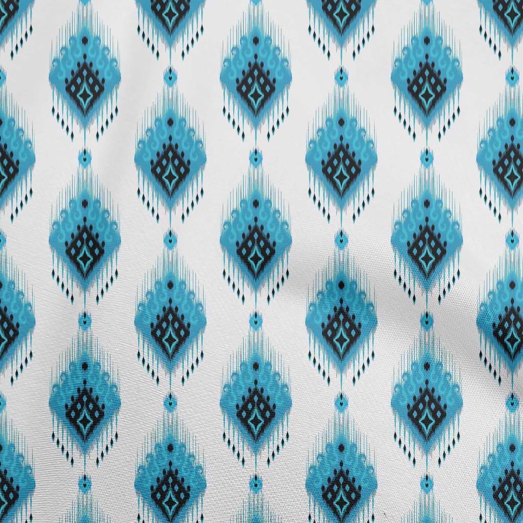 oneOone Cotton Poplin Gray Fabric Ikat Sewing Material Print Fabric By The Yard 42 Inch