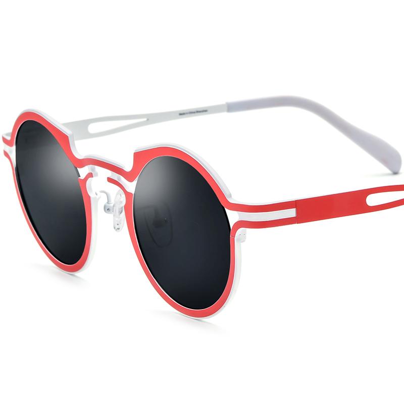 Borregls Colorful Titanium Sunglasses Men Vintage Round Fashion Women Polarized Mirrored UV400 Sun Glasses Retro Shades 185835T