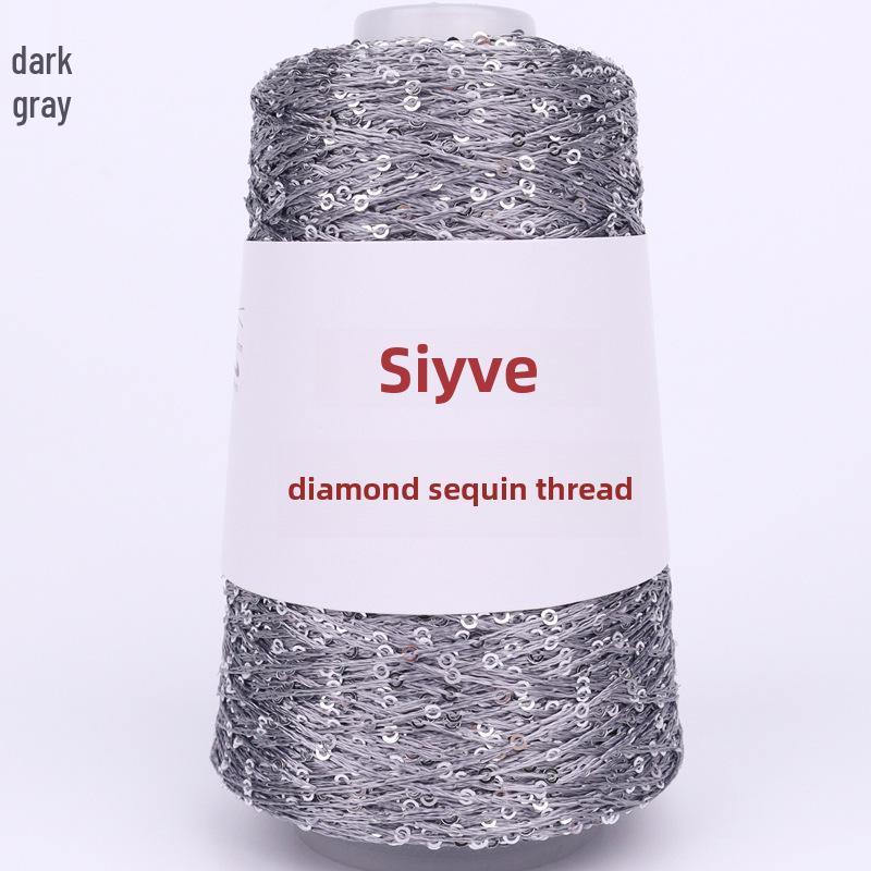 Пряжа с пайетками Siyue 2 мм - шерстяная пряжа ручной работы для проектов своими руками (100г)