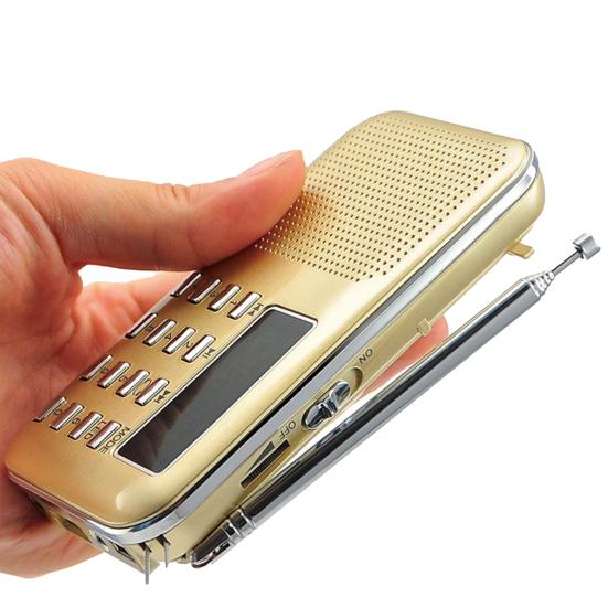 L218AM Digital Radio Rechargeable Emergency Flashlight 2 Inch AM FM Portable Radio Speaker